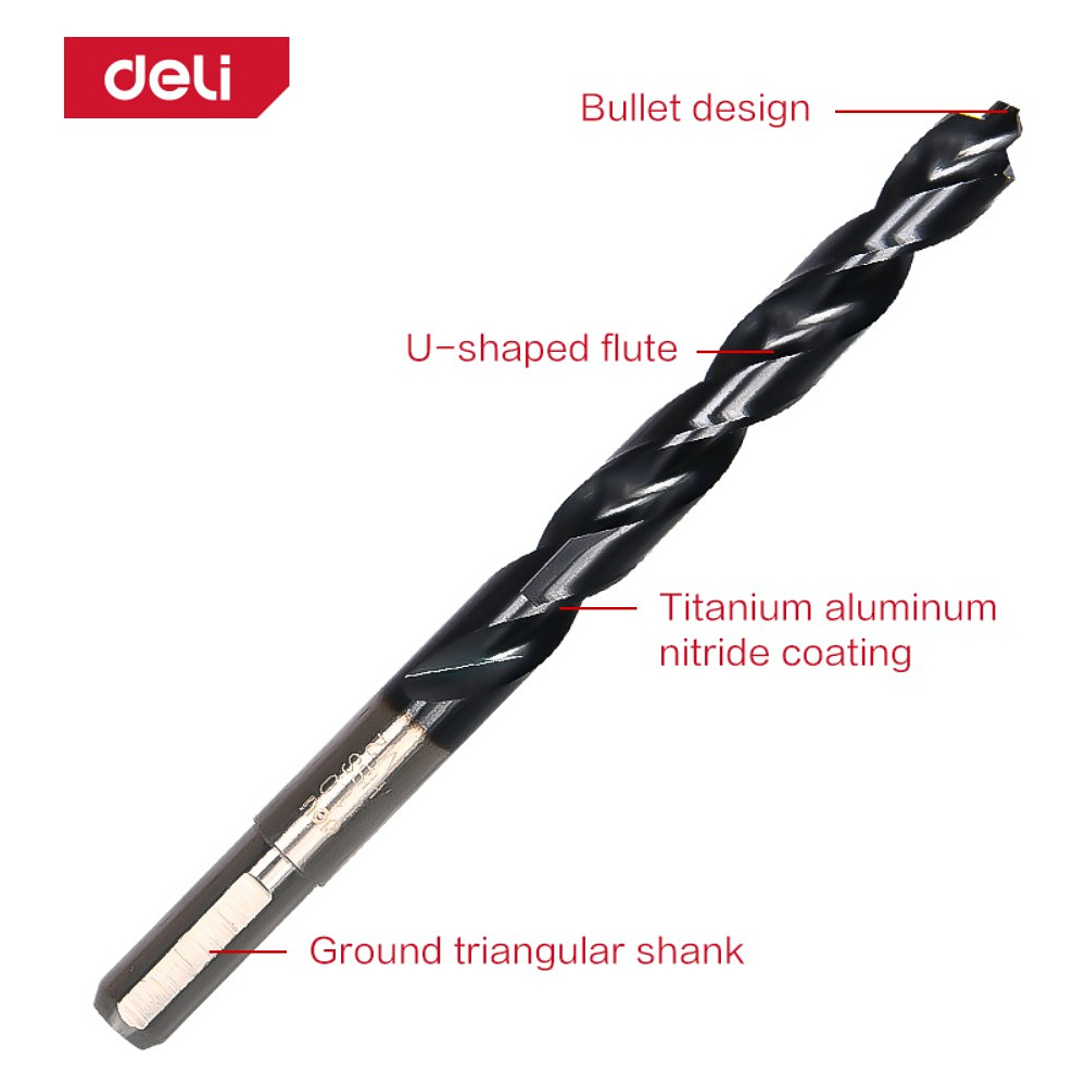 Сверло по металлу Deli RS EDH-MHZ065-E4, 6.5 мм, DIN 338, HSS-TiN - 3