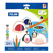 Цветные карандаши "Milan" трехгранные, 24 цвета