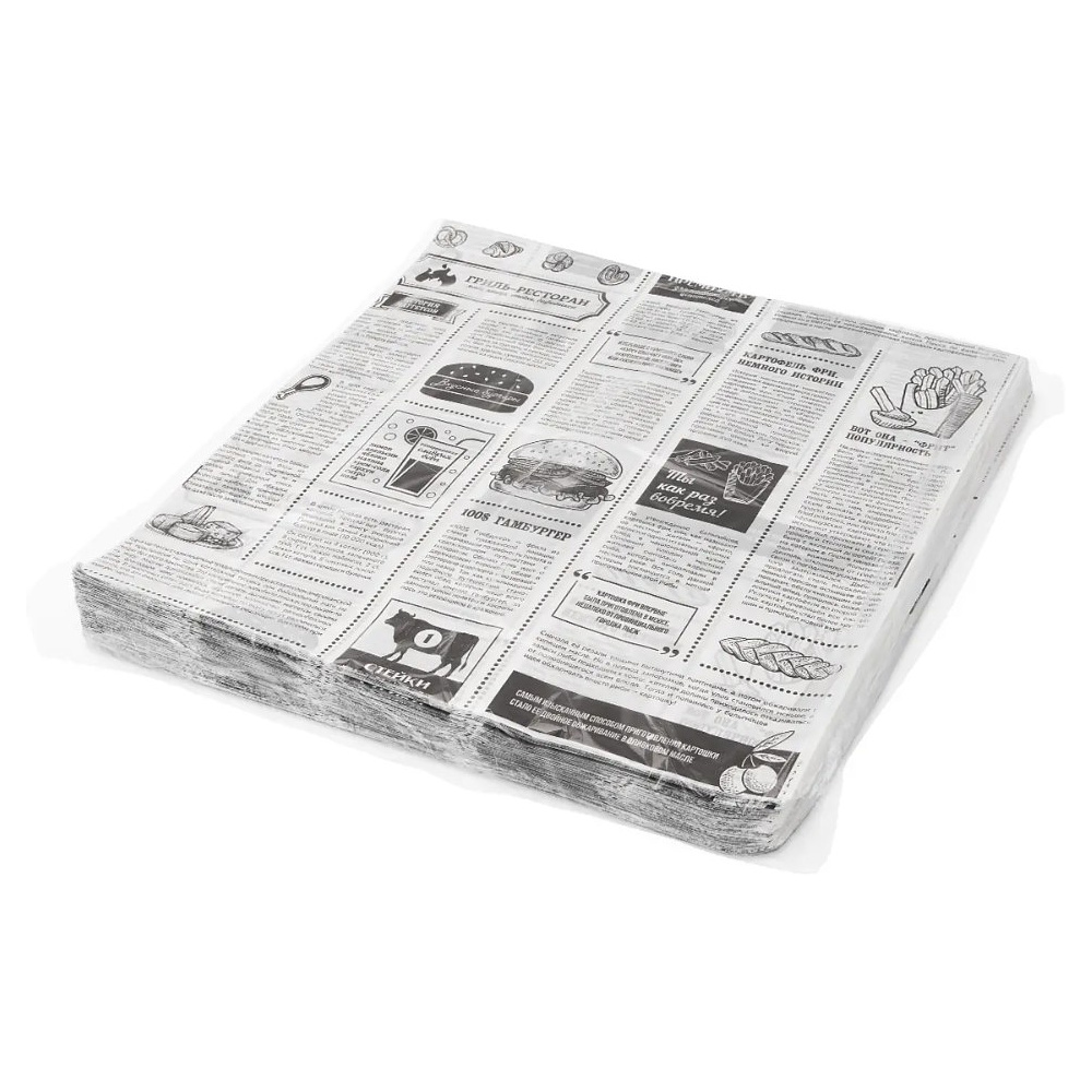 Бумага оберточная Газета, 30,5х30,5 см, парафинированная, 500 листов