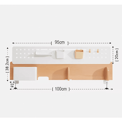 Полка Ergosmart Wooden Space S, 1000х382 мм, с подставкой для книг - 8