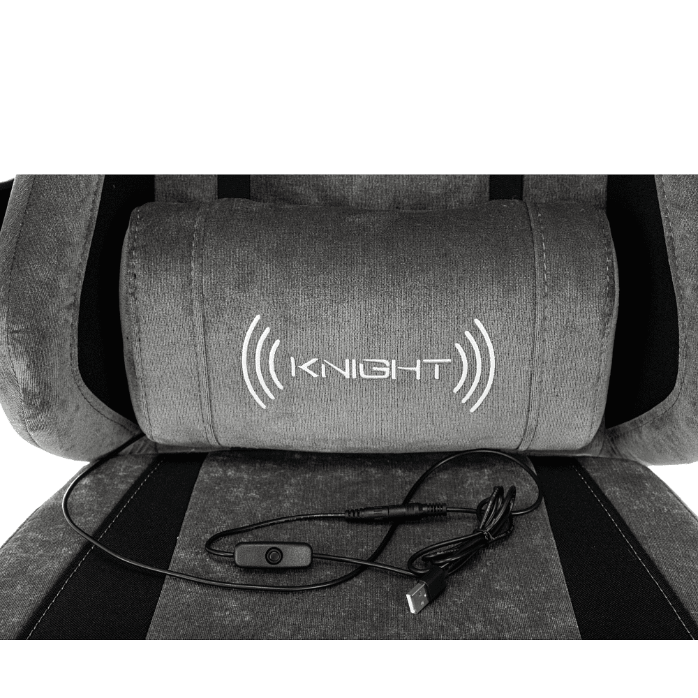 Кресло игровое Бюрократ Knight "Custom/F GR", ткань, пластик, серый, черный - 11