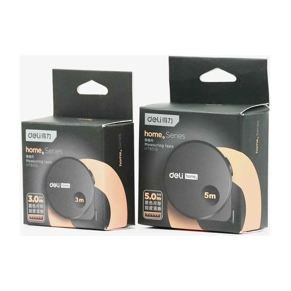 Рулетка Deli HS EHT8316, 3 м х 16 мм, Soft Touch, черный - 10