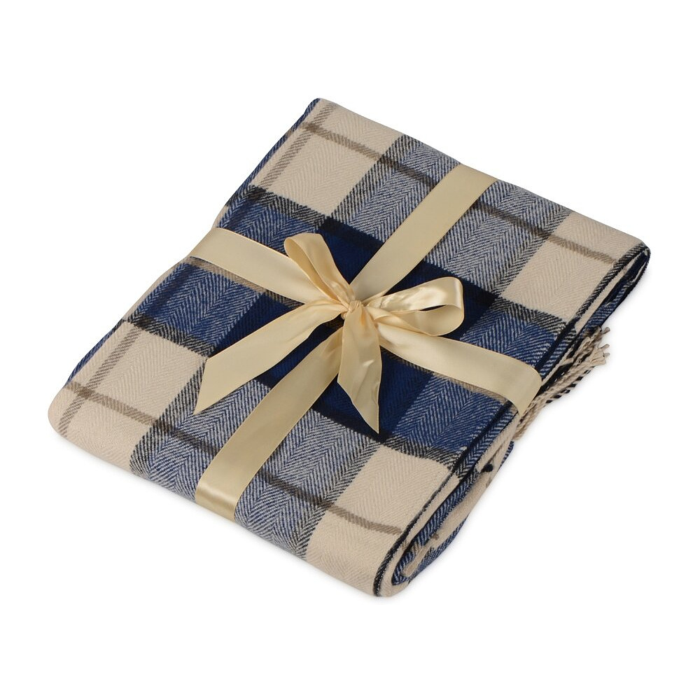 Плед "Tartan", 110х174 см, акрил, синий