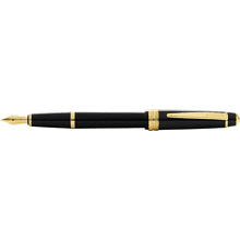 Ручка перьевая F "Bailey Light Polished Black Resin and Gold Tone", черный, золотой