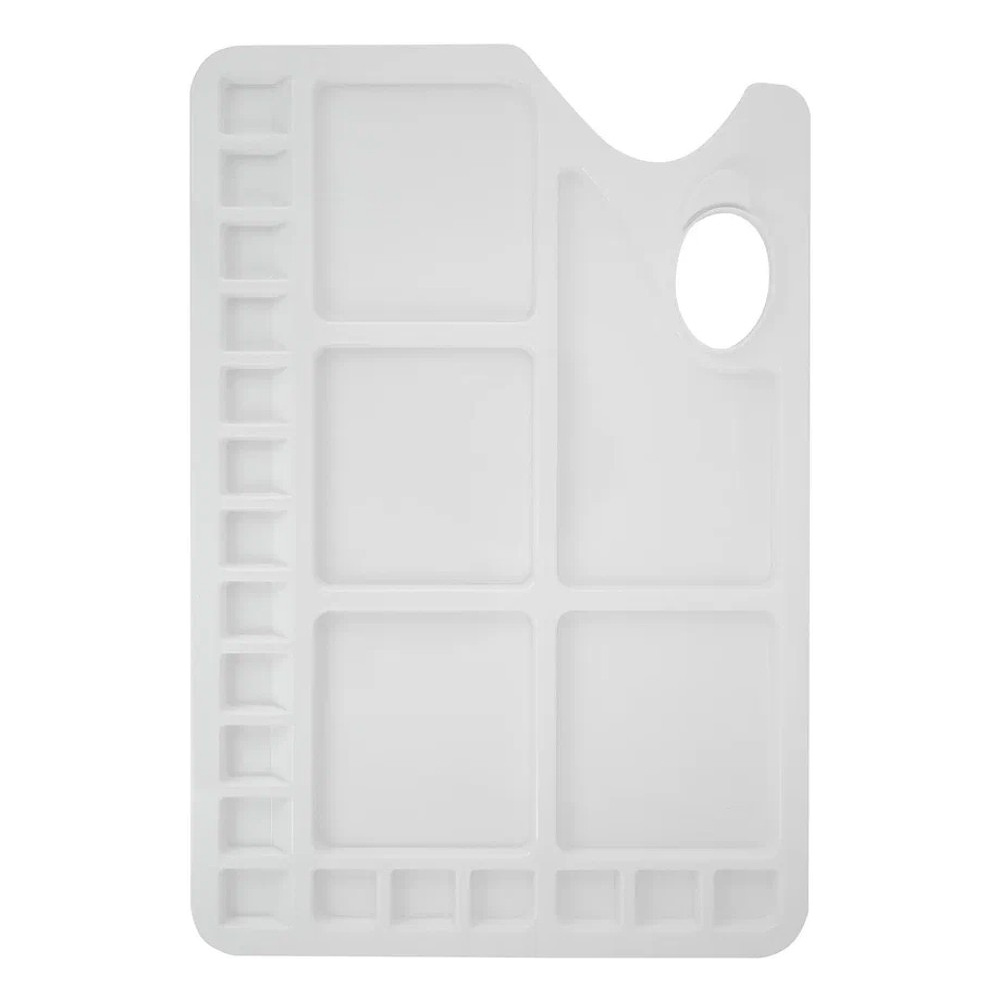 Палитра пластиковая "Сонет", прямоугольная, 23 ячейки, 34x23,4 см