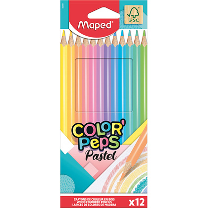 Цветные карандаши Maped "Color Peps Pastel", 12 цветов