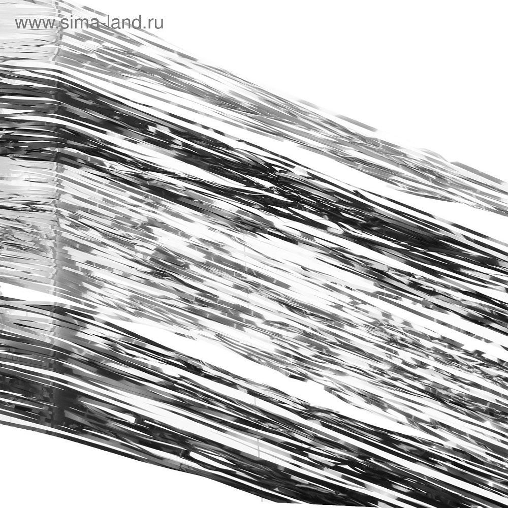 Гирлянда-дождик "Новогодний", 7,5х150 см, фольга, серебристый - 2