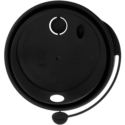 Крышка пластиковая для стаканов d=80 мм, для горячих напитков, 50 шт/упак, флип-топ, черный - 5