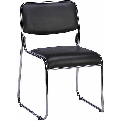 Стул для посетителей EVERPROF "Fix", кожзам, металл, черный