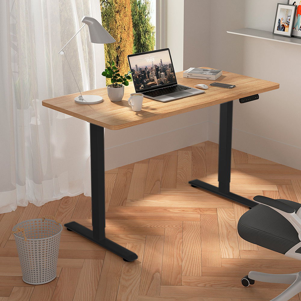 Стол с электроприводом WellDesk Prime 1300x675х18 черный/дуб денвер трюфель (9191461+9072454) - 4