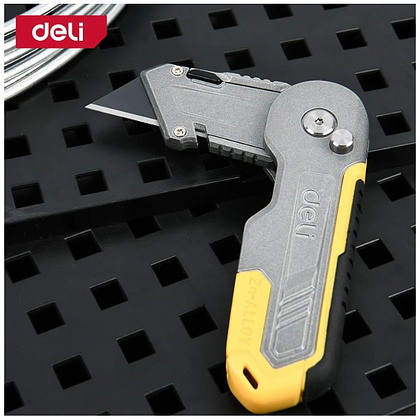 Нож строительный Deli YS EDL007Z, 19 мм, складной, трапеция - 3
