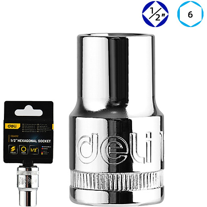 Головка торцевая шестигранная Deli YS EDQ4012 1/2", 12 мм, серебристый - 2