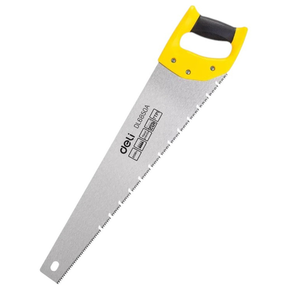 Ножовка по дереву "Deli", 500 мм, желтый, черный