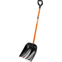 Лопата снеговая Amigo, 410x410, морозостойкий полипропилен, ребра жесткости, стальной черенок, D-образная рукоятка, черная