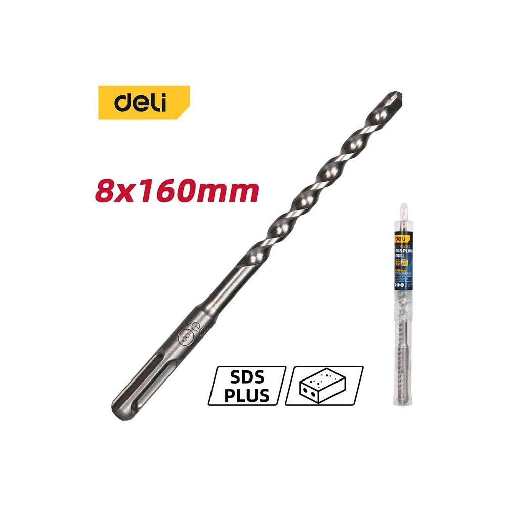 Бур по бетону Deli YS EDH-Y08160, 8x160 мм, SDS-PLUS - 2