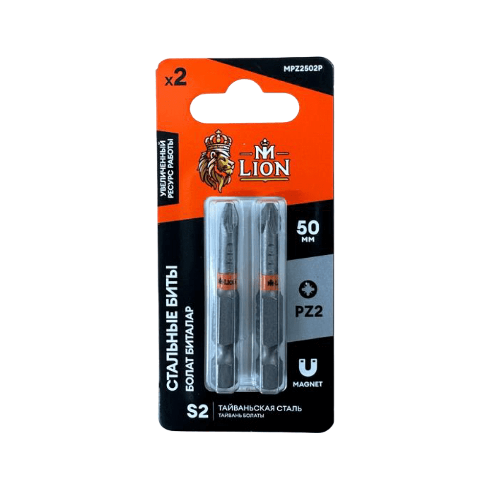 Бита стальная M-Lion MSBPH2100-2, PH 2х100 мм, 2 шт/упак