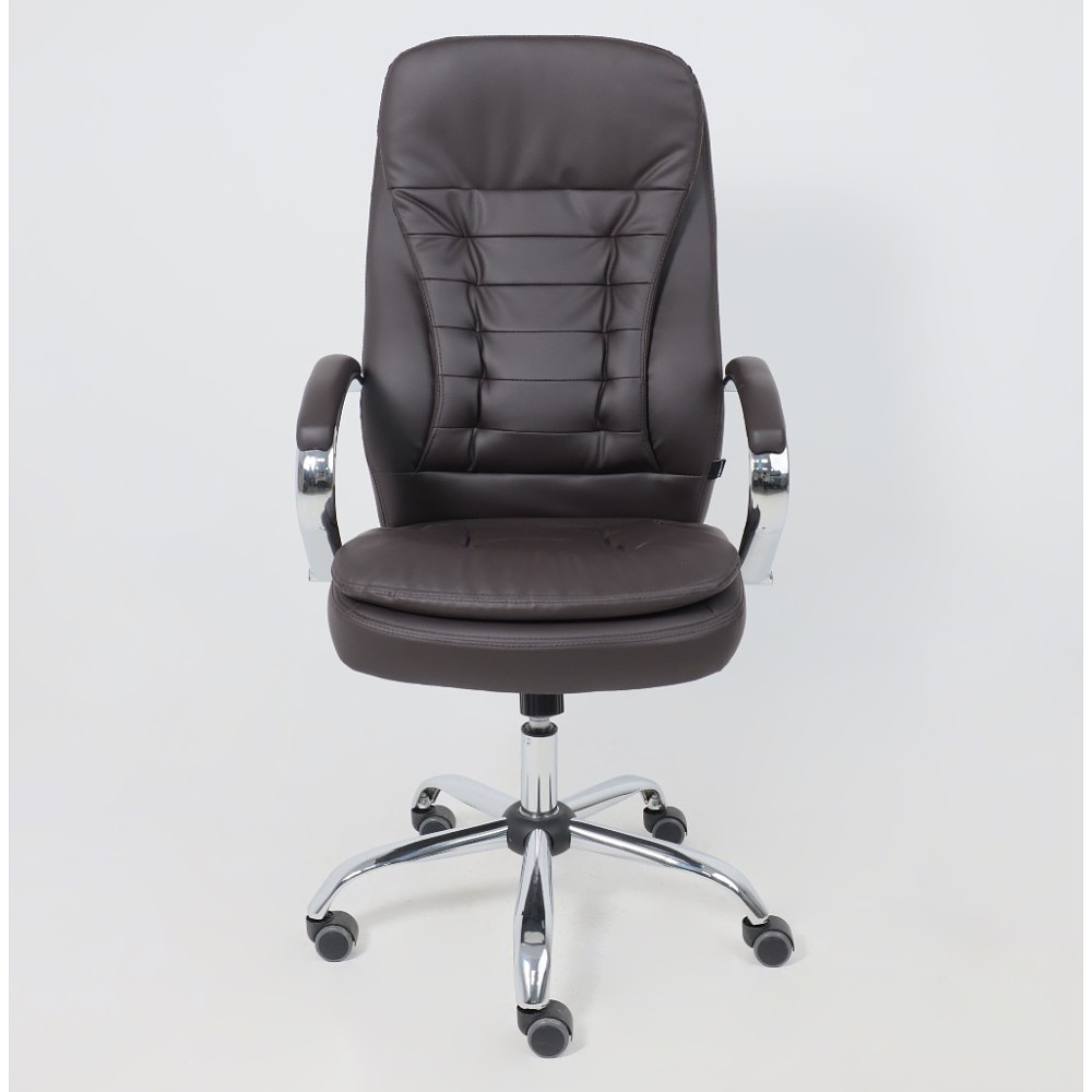 Кресло для руководителя AksHome "Richard new", экокожа, металл, коричневый - 2