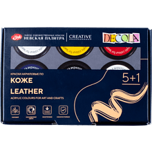 Краска акриловая по коже "Декола", набор 5 цветов