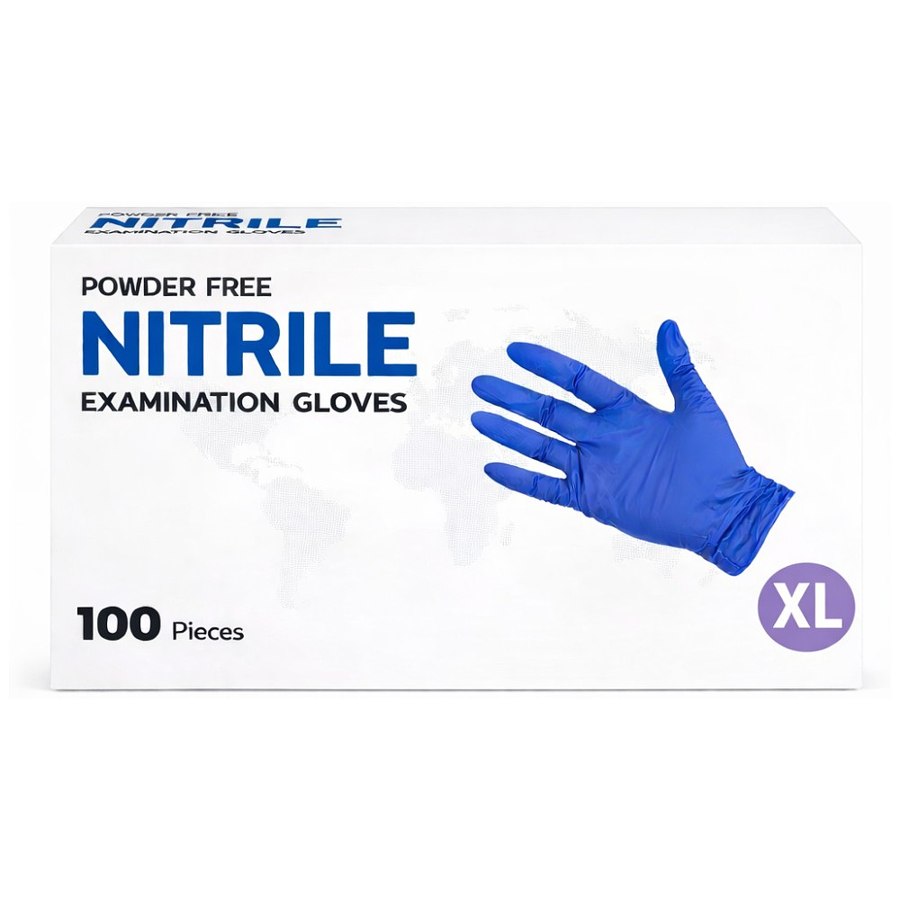 Перчатки нитриловые неопудренные одноразовые, р-р XL ,100 шт./уп., фиолетовый
