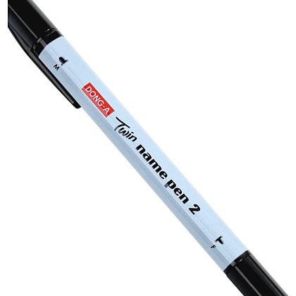 Маркер перманентный "Twin Name Pen", двусторонний, черный - 3