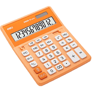 Калькулятор настольный EM888A Deli, 12-разрядный, пластик, оранжевый
