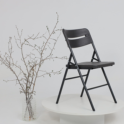 Стул складной, пластик, темно-серый - 5