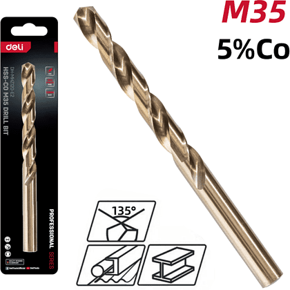 Сверло по металлу Deli RS EDH-MHZ120-E2, 12.0 мм, DIN 338, HSCo 5% - 2