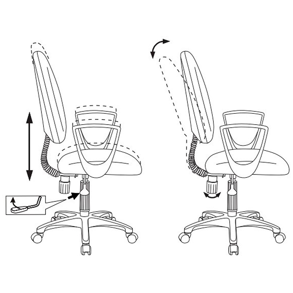 Кресло для персонала "Бюрократ CH-1300N/3C1 Престиж+", пластик, ткань, темно-серый - 5