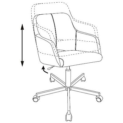 Кресло для персонала Бюрократ "CH-380M", металл, ткань, миндальный капучино - 6