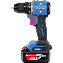 Аккумуляторная дрель-шуруповерт DongCheng DCJZ2060 (TYPE EM), 20 В, 60 Нм, 2 АКБ, 4 Ач, З/У 2 А