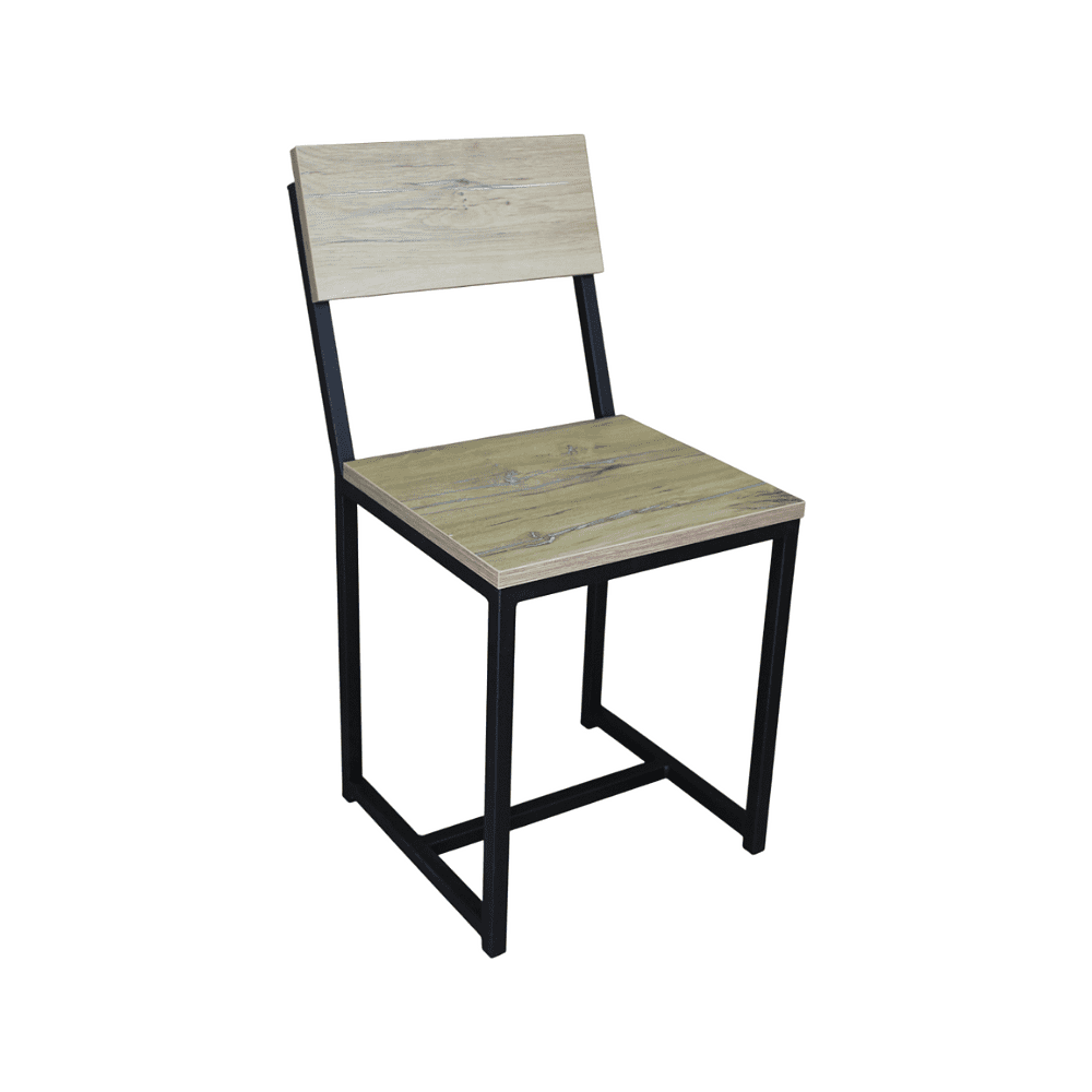 Стул ALLERD RION, металл, ЛДСП, черный муар, Дуб Нокс