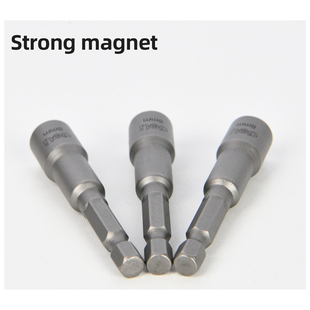 Набор насадок шестигранных магнитных Deli YS EDL4808T, 8 мм, HEX 1/4", серебристый - 2