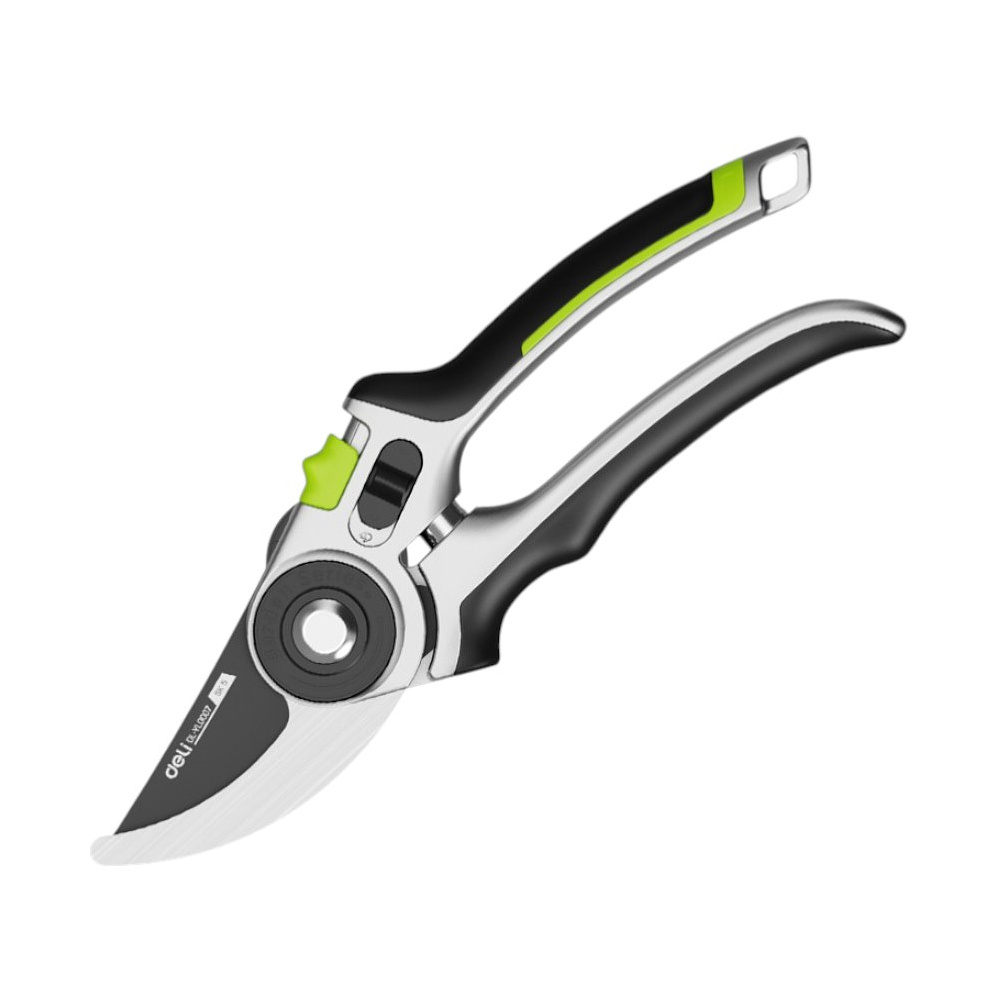 Секатор садовый Deli GS EDL-YL0007, 216 мм, серебристый, черный