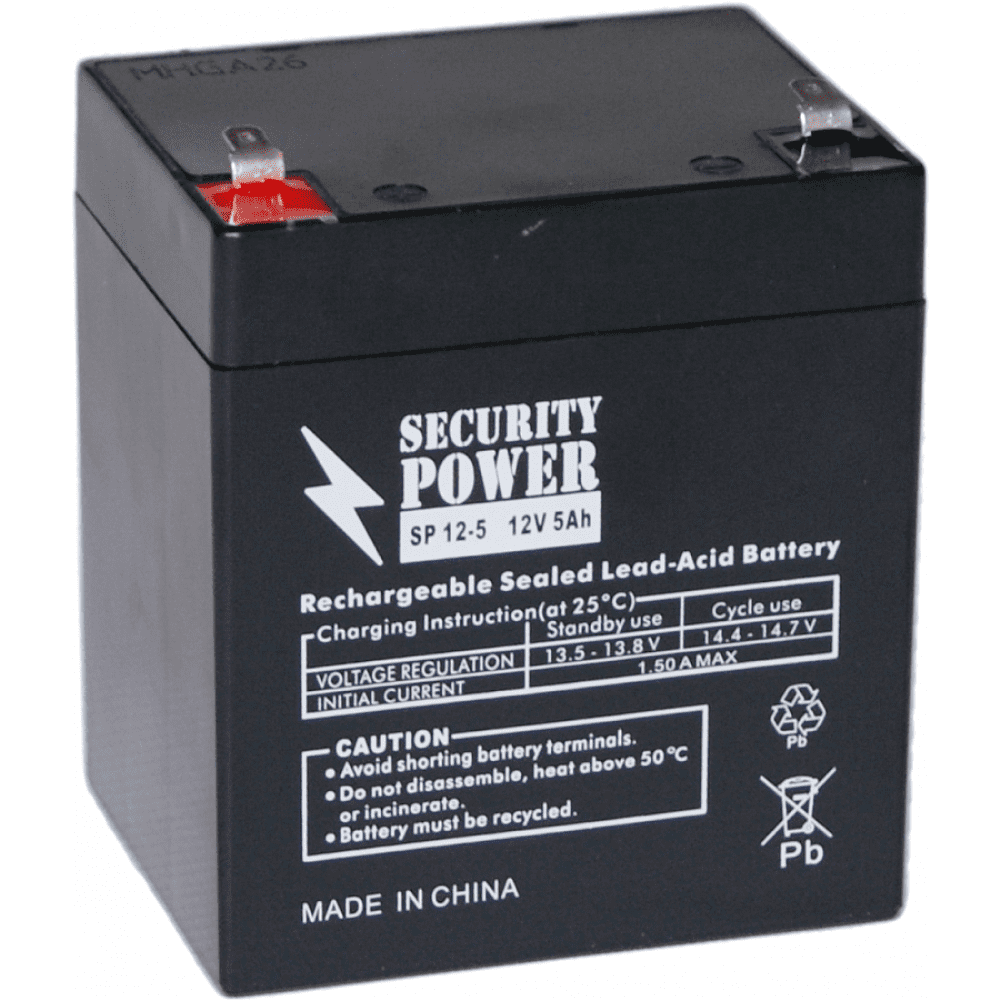 Аккумуляторная батарея Security Power SP 12-5 F2, 12 В, 5 Ач