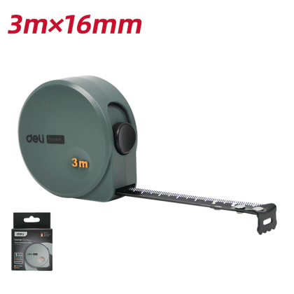 Рулетка Deli HS EHT8316L, 3 м х 16 мм, Soft Touch, зеленый - 5