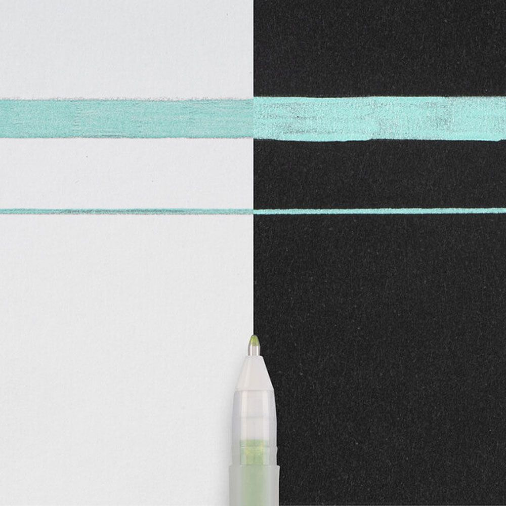 Ручка гелевая "Gelly Roll Metallic", 1.0 мм, прозрачный, стерж. зеленый - 2