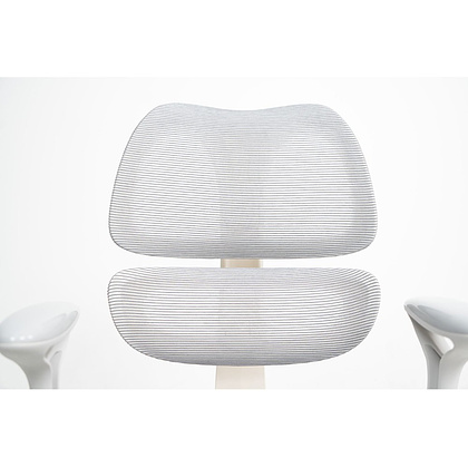 Кресло детское Ergosmart Antey, ткань, пластик, корпус белый, подставка для ног, с чехлом розовым, серый - 17