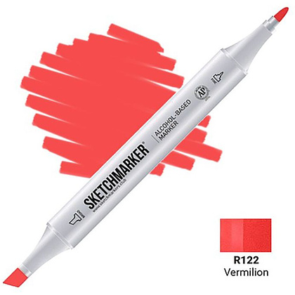 Маркер перманентный двусторонний "Sketchmarker", R122 киноварь