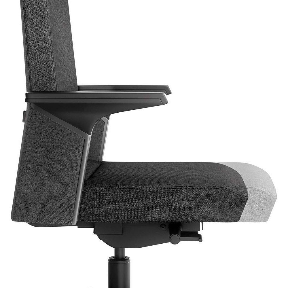 Кресло для руководителя "SOKOA K01", кожа, алюминий, черный - 7