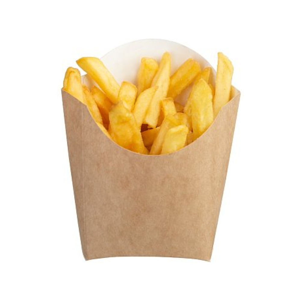 Контейнер бумажный для картофеля фри, 84х54х120 мм, 400шт/упак, крафт - 5