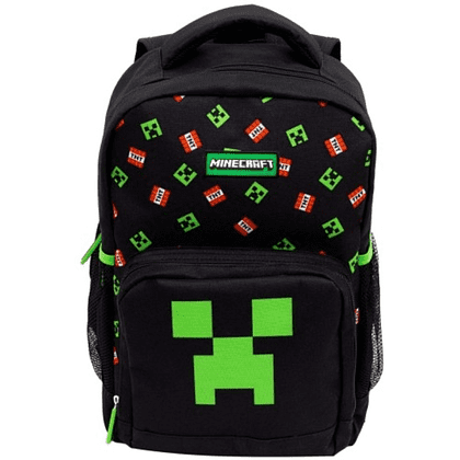 Рюкзак молодежный "Minecraft", полиэстер, черный, зеленый