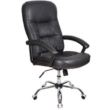 Кресло для руководителя "Бюрократ T-9908AXSN-AB", кожа, хром, черный