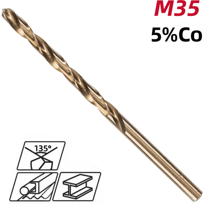 Сверло по металлу Deli RS EDH-MHZ035-E2, 3.5 мм, DIN 338, HSCo 5% - 2