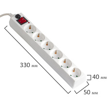 Сетевой фильтр Sonnen U-363, 6 розеток, 3 м, белый