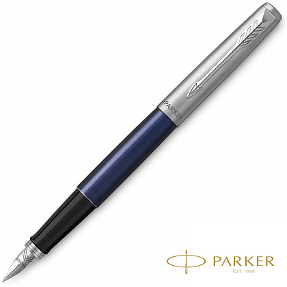 Ручка перьевая "Parker Jotter Royal Blue CT", M, синий, серебристый, патрон синий