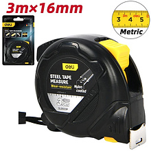 Рулетка Deli YS EDL9003P, 3 м х 16 мм, желтый, черный