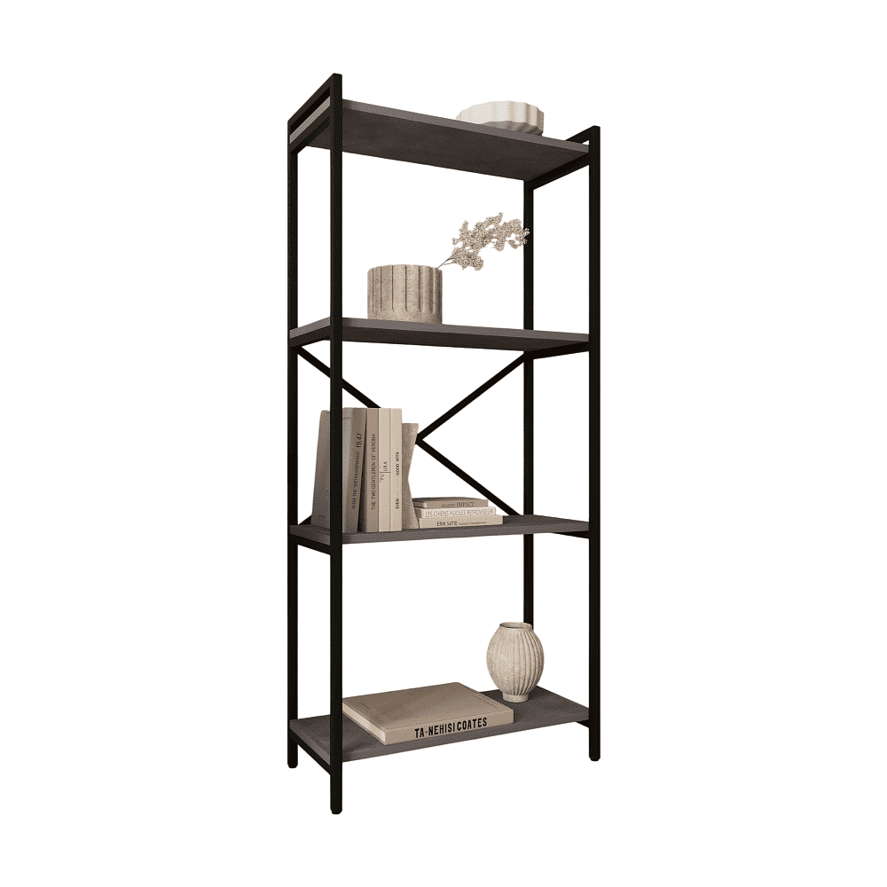 Стеллаж ALLERD RION, черный муар, 675х300х1500, металл бруклин