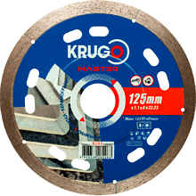 Круг алмазный по керамике Krugo Master, 125х22.23 мм, сплошной