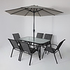 Комплект мебели садовой AksHome SUNBEAM (стол 1 шт, 6 кресел, зонт 1 шт), серый, черный - 10