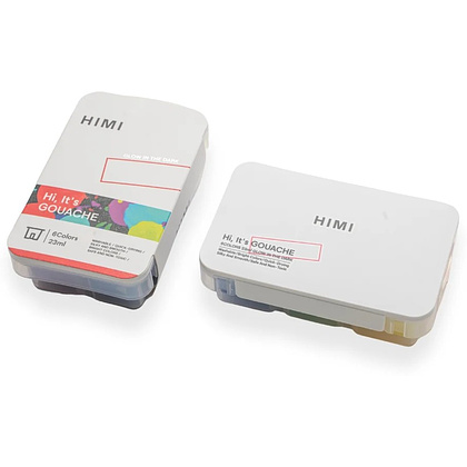 Краски гуашевые "Himi Jelly Cup.Glow in the dark. Bright color", набор 6 цветов, 23 мл., кювета, пластиковый футляр - 7